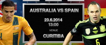 CM 2014: Spania si Australia joaca doar pentru onoare